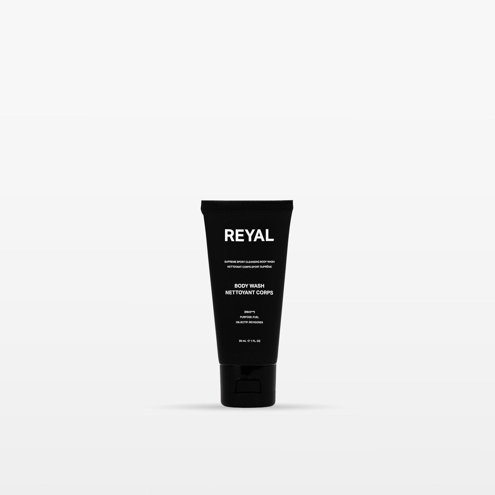 CLEANSING BODY WASH [TRAVEL] in a stylish tube packaging, perfect for on-the-go freshness.