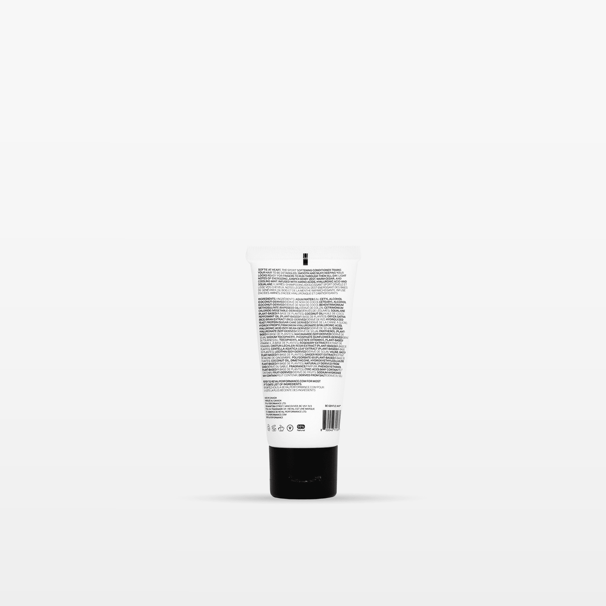SOFTENING CONDITIONER [TRAVEL] tube showing product details and instructions for use.