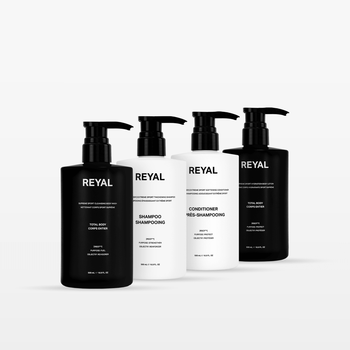 THE SHOWER ROUTINE product set with shampoo and conditioner for a transformative shower experience.